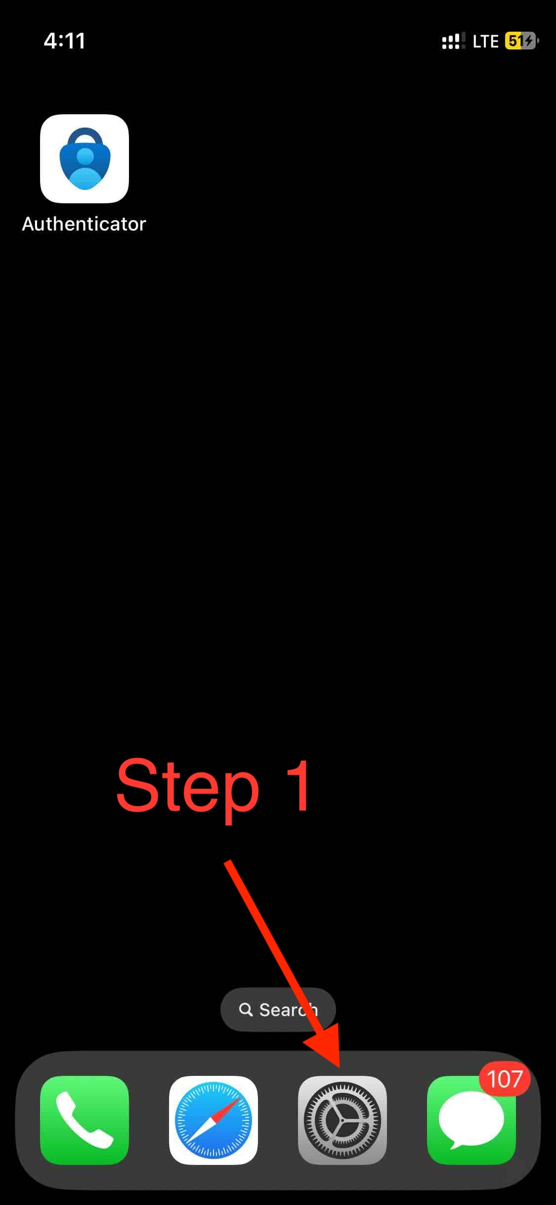 Step 1 - Go to Settings App on iPhone